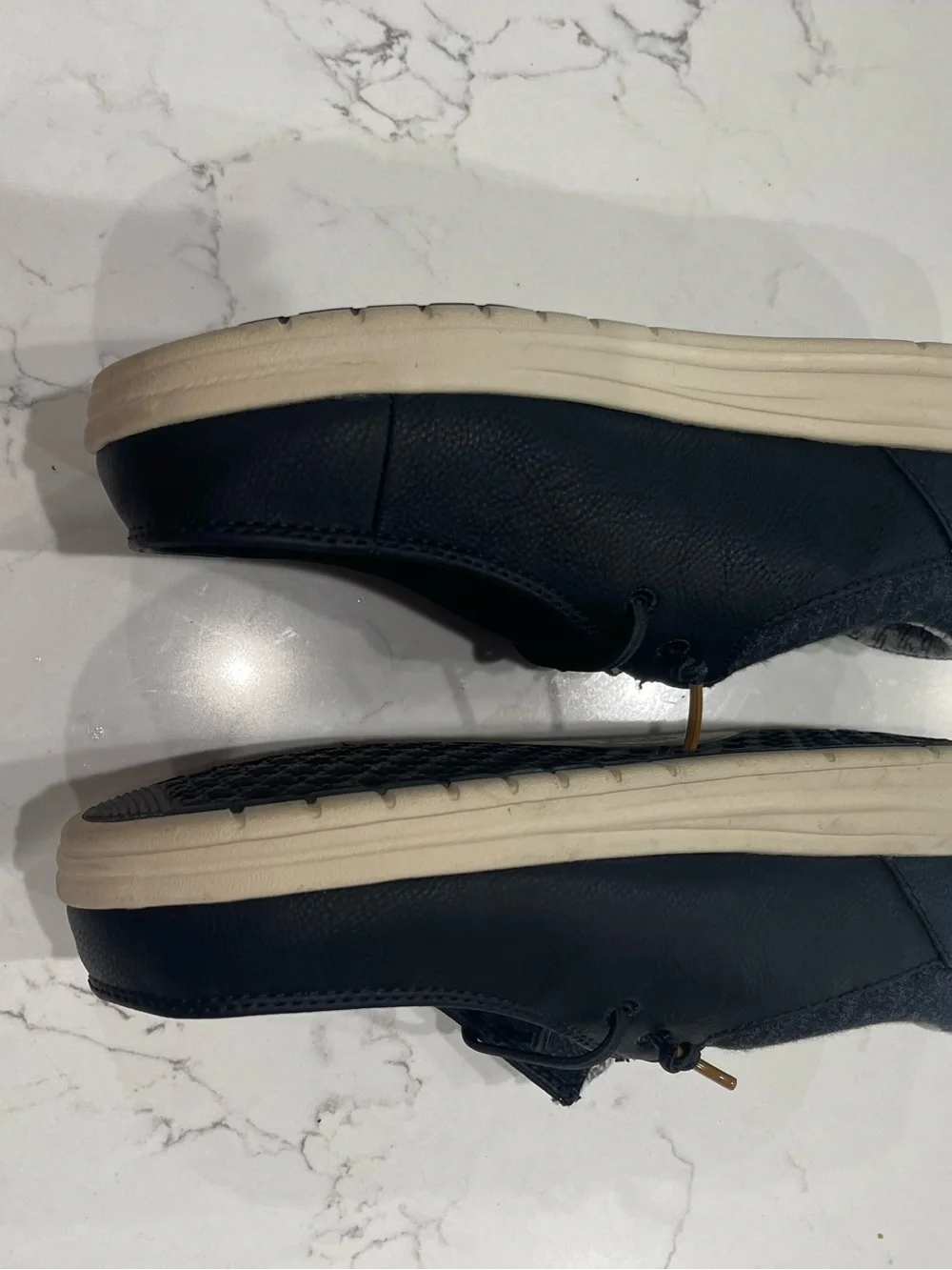 Hey Dude Black Men's Slip-On Loafers with Tan Accents